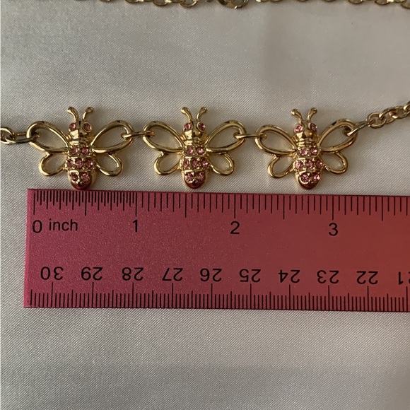 R.J Graziano Bumble Bee You Can Do It Necklace Gold Tone w/ Pink Rhinestone 🐝💖 - Picture 5 of 6